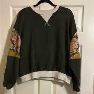 Zara Boho Floral Ballon Sleeve Sweatshirt